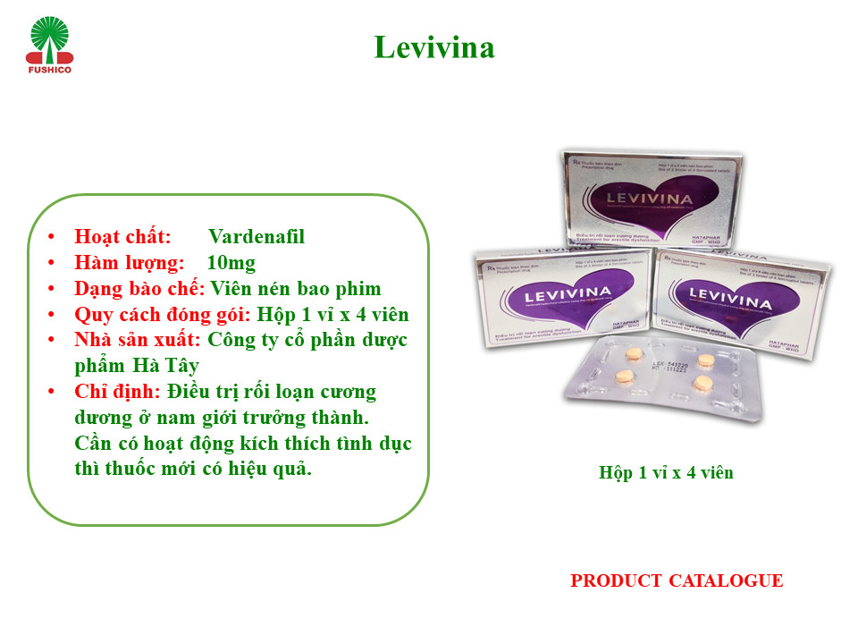 Thuốc Levivina 10mg trong điều trị rối loạn cương dương