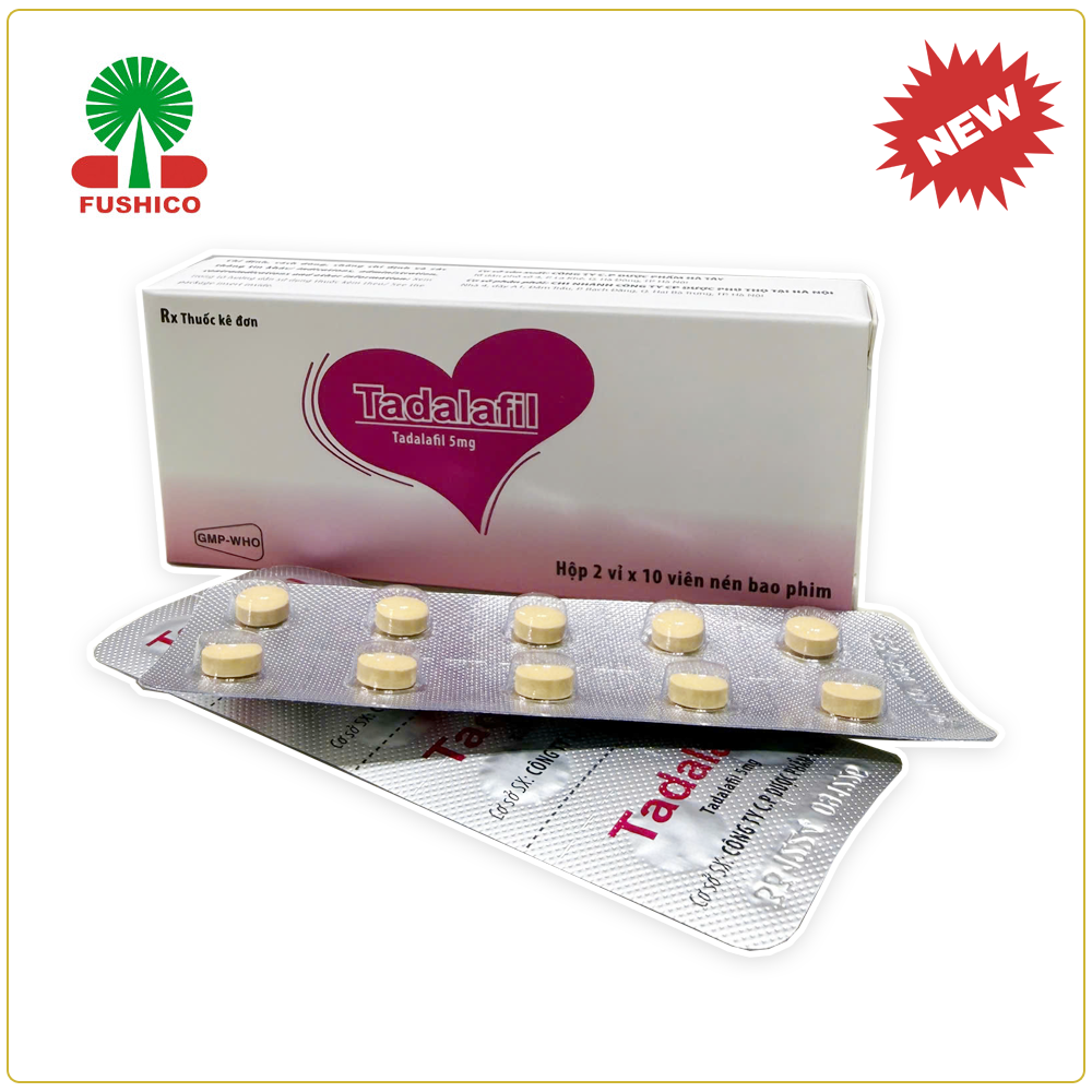 Tadalafil 5mg - Hộp 2 vỉ x 10 viên